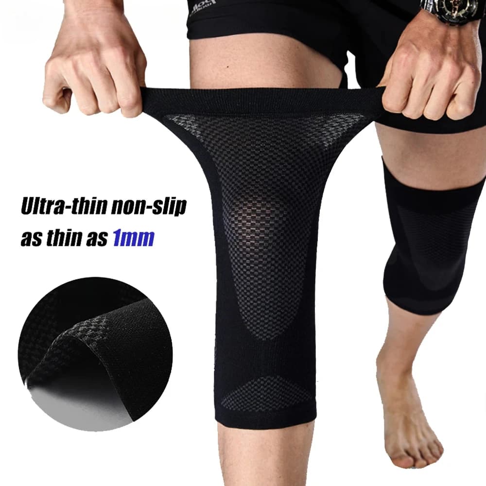 1 paio estate ultra sottile supporto per ginocchio tutore ginocchiere sportive maschio femmina palestra corsa protezione del ginocchio artrite lesioni dolore