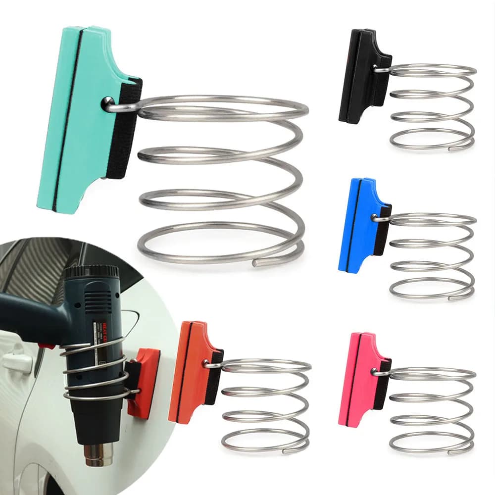 FOSHIO Supporto per pistola termica per avvolgimento in vinile per auto Staffa magnetica Supporto per anello per pistola ad aria calda Magnete Supporto per borsa da trasporto in ecopelle