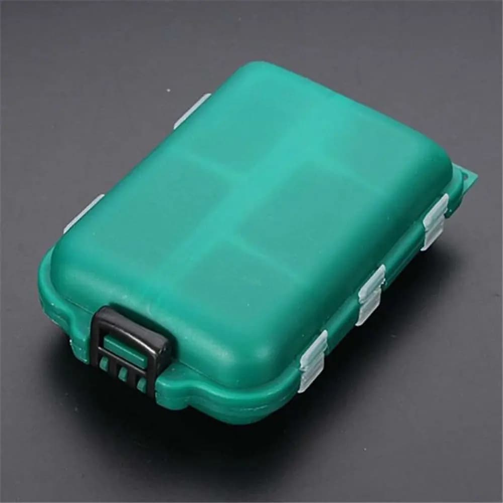 Portable Bait Shrimp Rig Hook Eco-Friendly Plastic Lure Case 10 Lattices Tool Box Fishing Tackle Storage