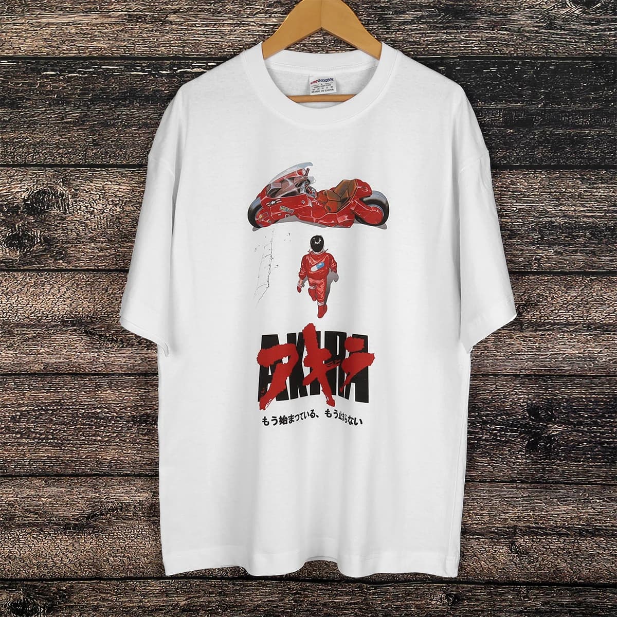 Akira T-Shirt Japanese Anime Cotton White Tee Men's Clothing Short Sleeve Clothes Graphic Cotton Men's Top Grit Shirt For Man