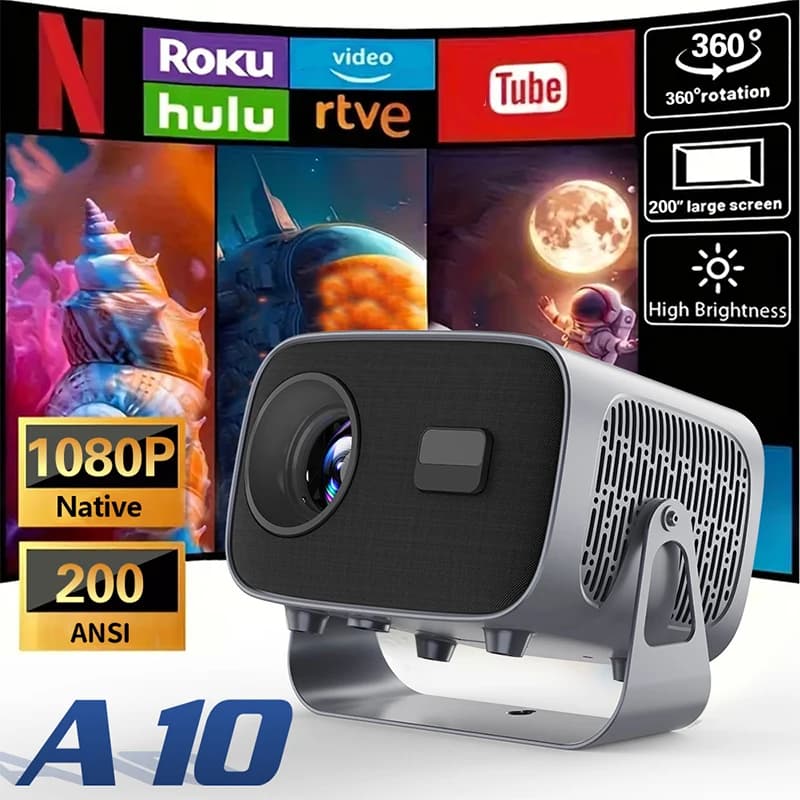 Proiettore A10 Android 13 Mini Home Cinema H713 BT5.2 Videoproiettore portatile 3D intelligente 1080P, aggiornamento HY300PRO
