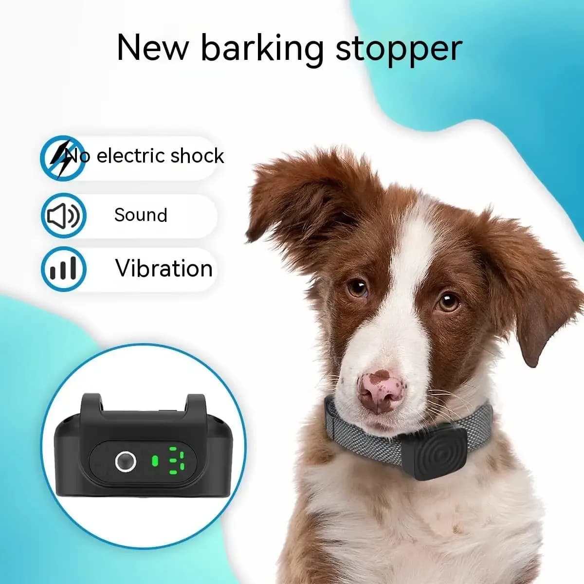 Dispositivo antiabbaio per cani da compagnia Collare da addestramento per cani elettrico intelligente ad ultrasuoni USB Collare antiabbaio per cani a prova di vibrazioni