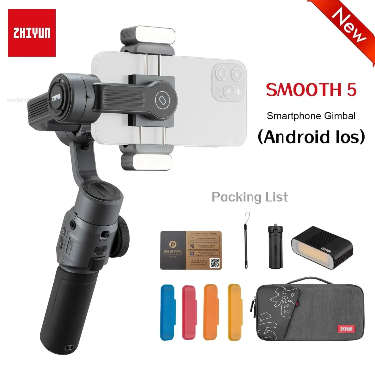 Zhiyun Smooth 5 portable 3-axis Gimbal smartphone stabilizers for iPhone Xiaomi Samsung OPPO Huawei Google Action Camera Vlog