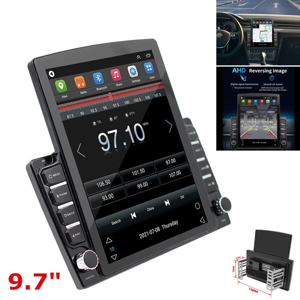 2 Din Android 14.0 Autoradio 9.7 "Multimediale per 9" Telaio Per Tesla Stile 9.7 Pollici Schermo Verticale Per KIA Nissan Toyota LADA VW