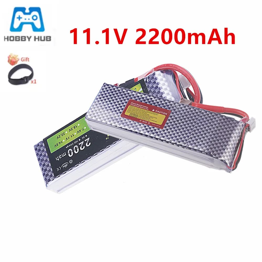 Batteria Lipo 3S 11,1 V per 2200 mAh 40C con spina a T per aereo RC Quadcopter Drone FPV Barca Elicottero