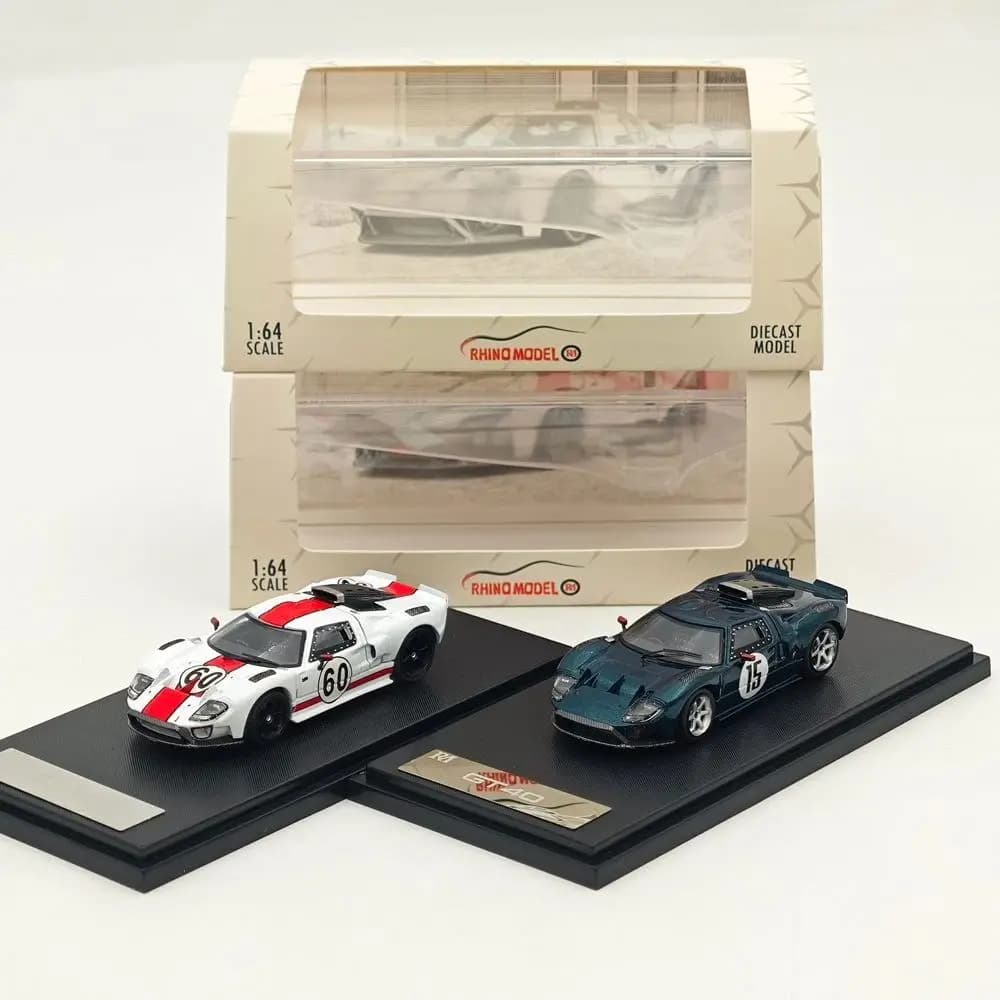 RM 1/64 For GT40 #15 #60 Magnetic Hood Limited Edition Diecast Model Car Collection Toy Vehicle Models