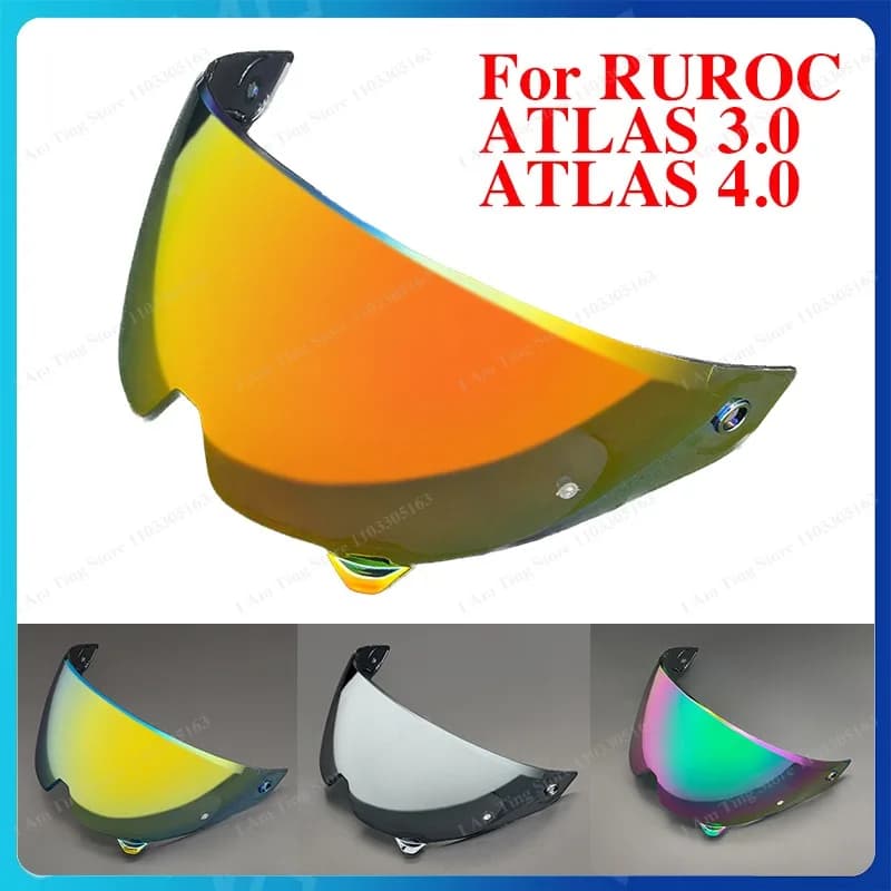 Visiera per Casco Moto Compatibile con RUROC ATLAS 3.0 4.0, Lente Sostitutiva Anti-UV, Anti-Graffio, Antipolvere, Accessori per Caschi