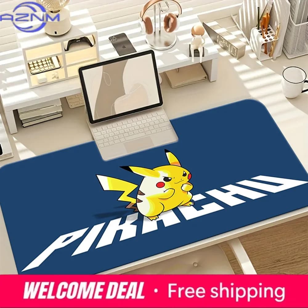 Tappetino da Scrivania per Gaming Antiscivolo e Lavabile con Pikachu Blu