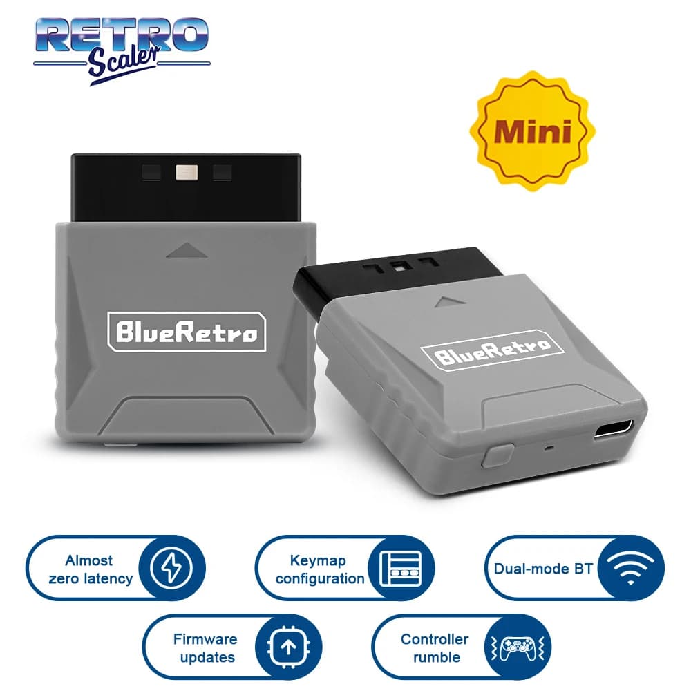 RetroScaler Mini Blueretro PS1 PS One PS2 Receiver Adapter Compatible with 8bitdo PS4 PS5 Xbox Series X Wireless Controller