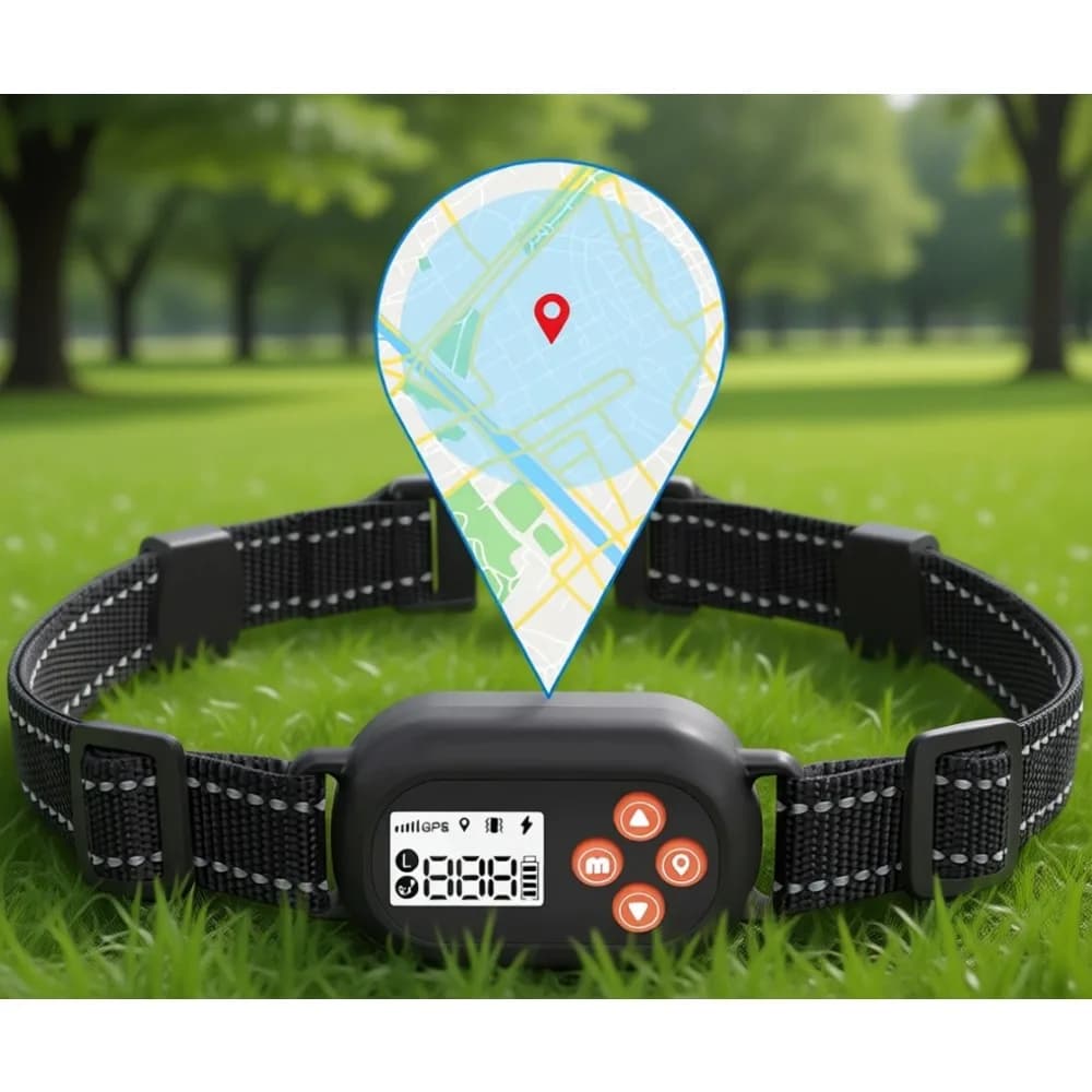 Collare GPS Wireless per Cani con Recinzione Virtuale, Impermeabile, con Correzione a Bip, Vibrazione e Scossa per Cani di Peso Superiore a 8 kg