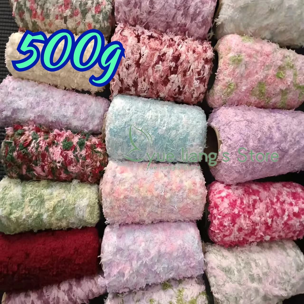 500g Featured Yarn Crochet Popcorn Feather Bean Thread Soft and Comfortable Sweater Scarf Coat Bag Mixed Thread Handwoven Thread