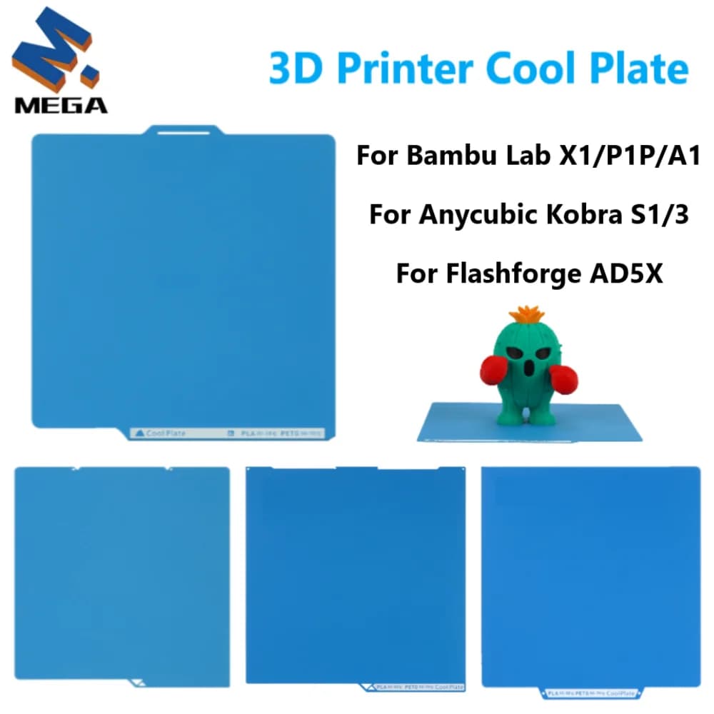 Piastra fredda per Bambu lab A1/X1/P1P Piastra di costruzione per Anycubic Kobra S1/3 Piastra bifacciale Letto riscaldato a molla per Flashforge AD5X