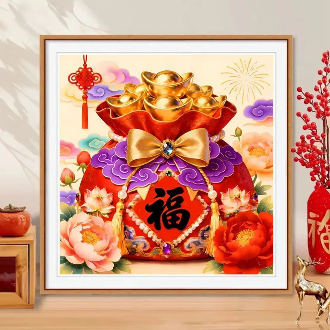 9ct 60x60cm lucky bag Embroidery DIY Printed Kits Cross Stitch Thread Needlework Sets With needles threads