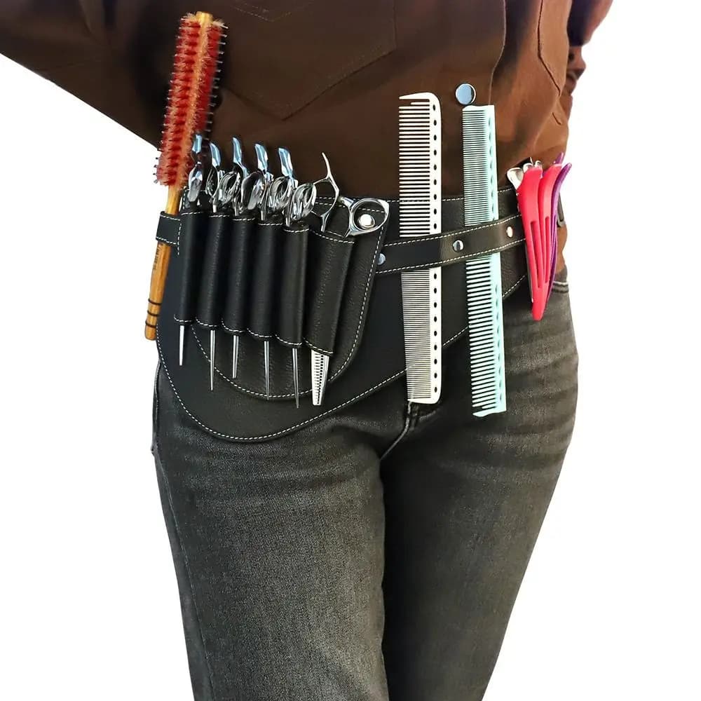 PU Leather Hairdressing Tools Bag Durable Shoulder Belt Barber Tools Bag Adjustable Waist Waist Belt Hairdressing Bag