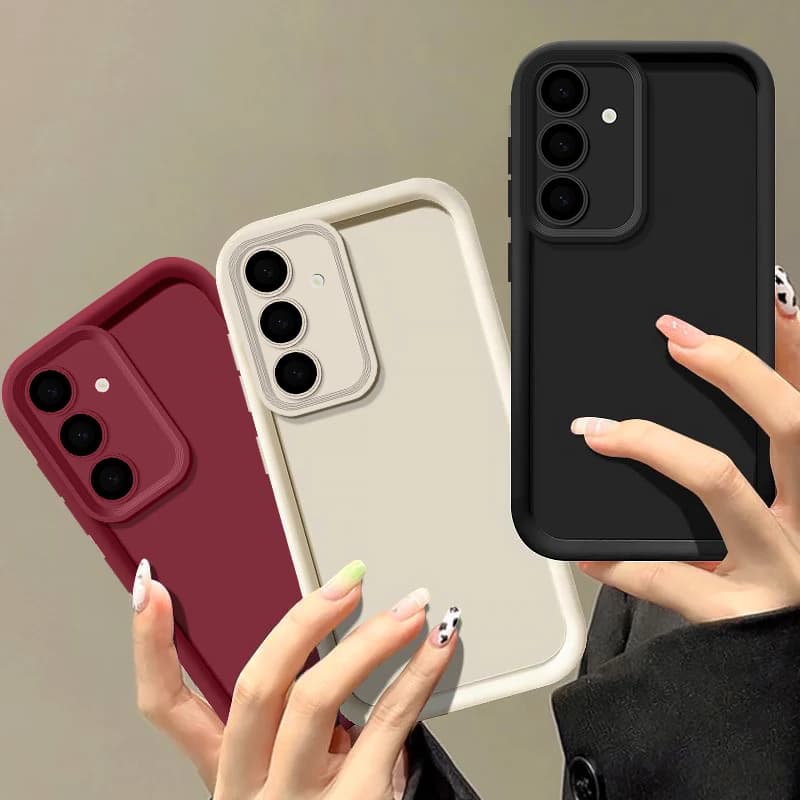TPU Soft Case for Samsung Galaxy A56 A55 A54 A35 A15 A16 A25 5G S24 S25 Ultra S23 FE, Silicone Phone Cover Color Caramel