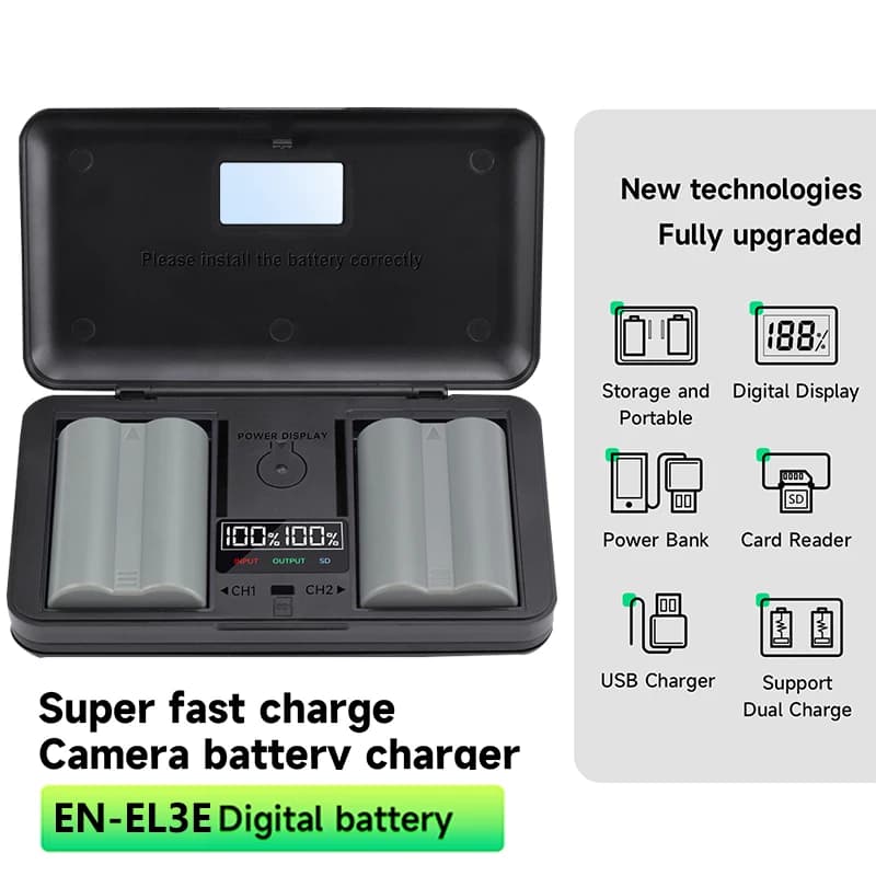 EN-EL3E EN EL3E ENEL3E batteria con caricabatterie per Nikon D90 D80 D300 D300s D700 D200 D70 D50 D70s D100 D-100 D-300 D-70 D-90 SLR