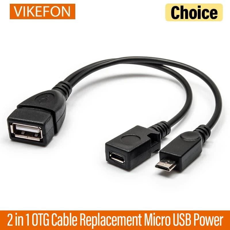 VIKEFON Cavo OTG 2 in 1 sostitutivo per Fire Stick 4K compatibile con tablet Android Host micro USB con alimentazione micro USB