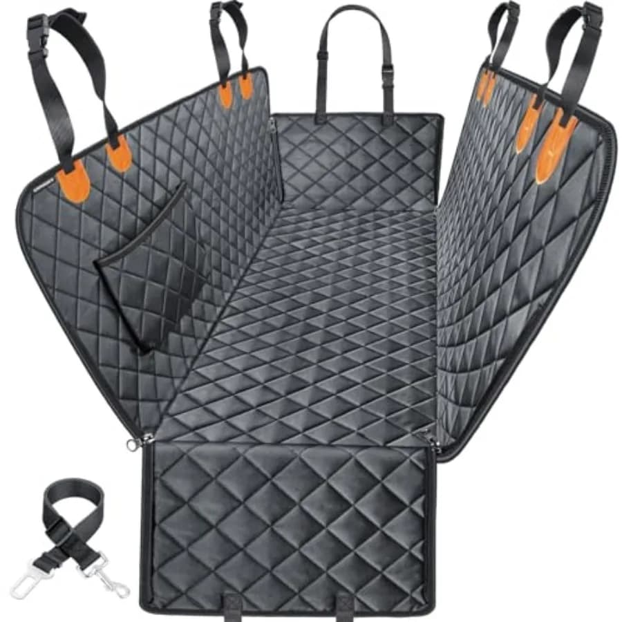 Coprisedile per Auto per Cani, 100% Impermeabile, Amaca per Animali Domestici, Resistente ai Graffi, Antiscivolo, Durevole, Morbido Coprisedile Posteriore