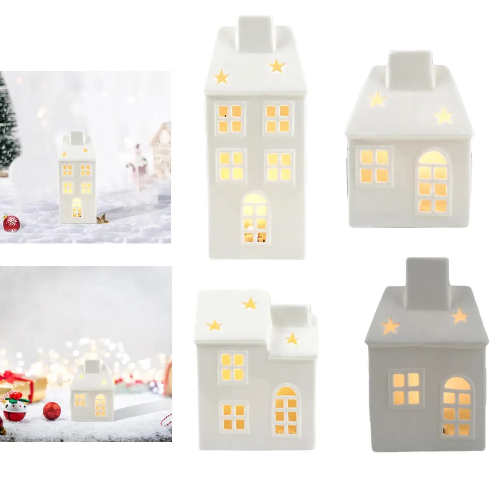 Ceramica Natale Casa Camera da letto Tavolo Decorativo per interni Desktop Tavolo per la casa Ceramica Arti e mestieri Decorazione Ornamento per la casa di Natale