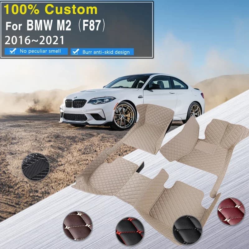 3D RHD Tappetino per auto Zerbino per BMW M2 F87 2016 ~ 2021 5 posti Cuscinetti impermeabili Tappetini per auto Copertura completa Cubre Pisos Para Autos Car Acce