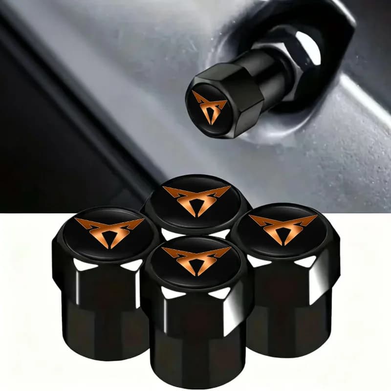 Car Wheel Tire Valve Caps Tyre Stem Covers Airdust Waterproof For Seat Cupra Ateca Born Leon IBIZA Raval Formentor Terramar