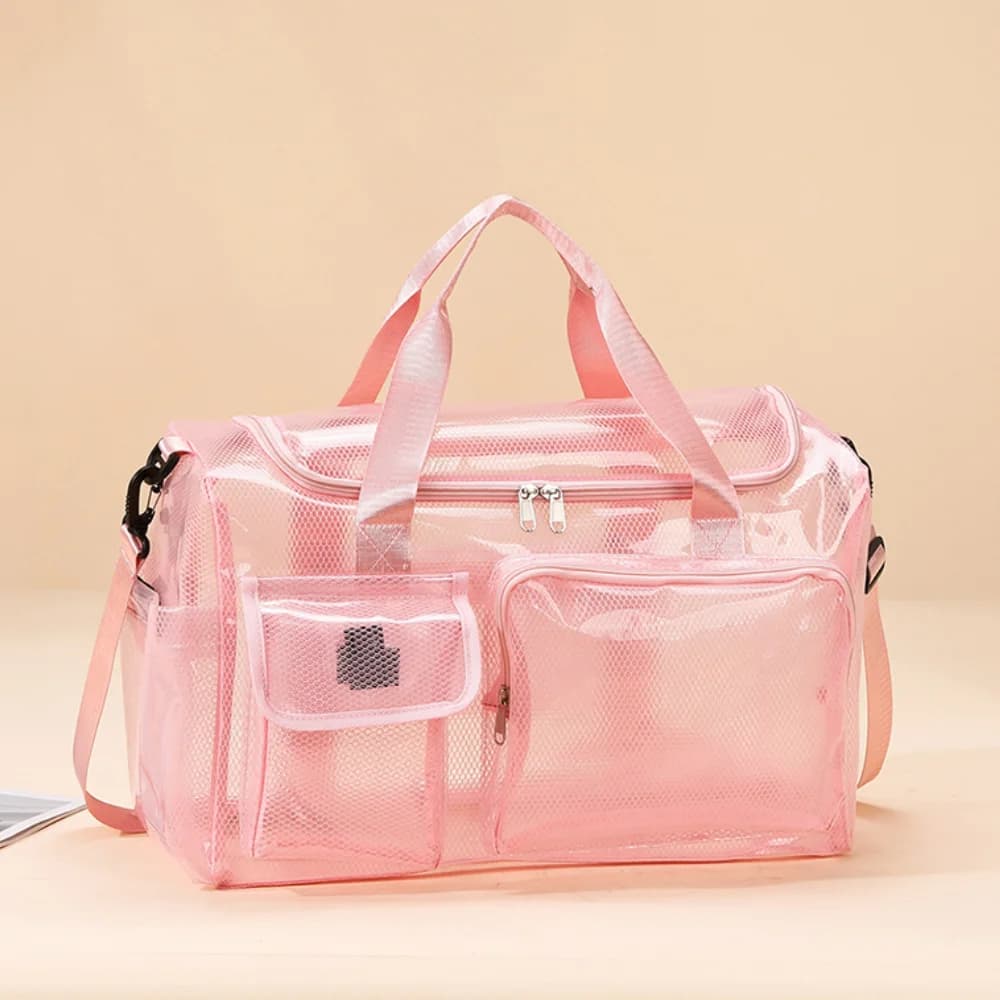 Borsa da Spiaggia in PVC Trasparente per Palestra e Fitness, Borsa Sportiva a Tracolla Singola, Borsa da Viaggio, Borsa per Nuoto e Spiaggia, Borsa Jelly