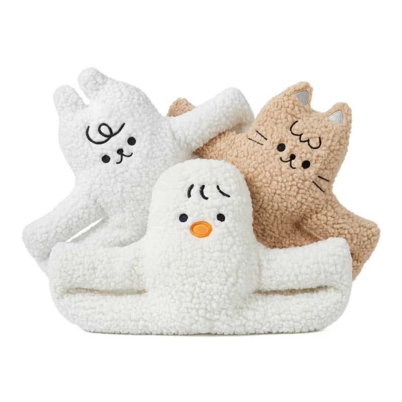 Cute Animal Plush Door Stopper Clip Set of 3 Soft Fleece Anti-Pinch Decorative Bedroom Door Holders Cat & Duck Shaped