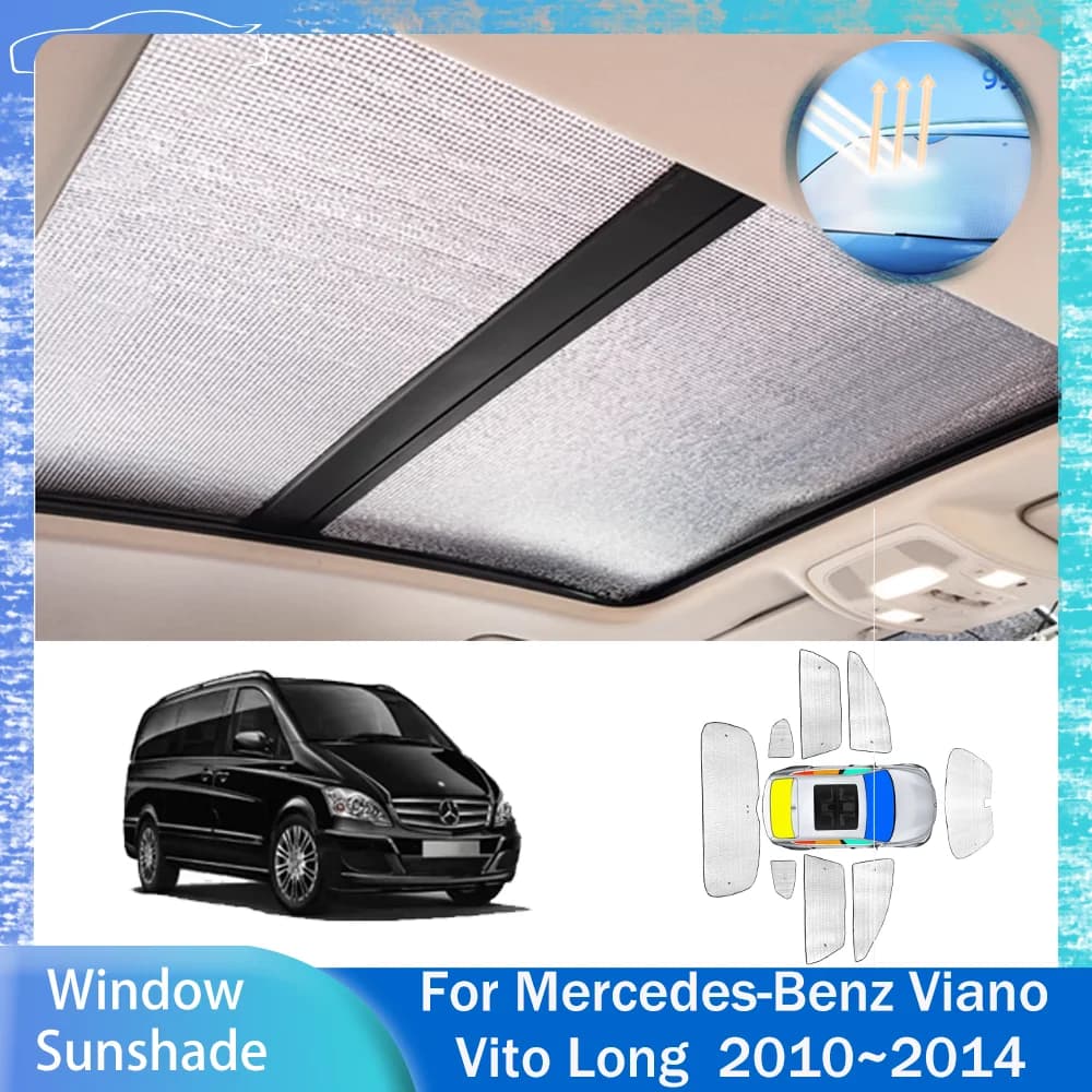 Per Mercedes-Benz Viano Vito Lungo 2003 ~ 2014 2004 2005 2006 2007 2008 2009 2010 2011 2012 2013 Auto Parasole Finestrino Laterale Parabrezza Parasole Protezione Parasole Accessorie
