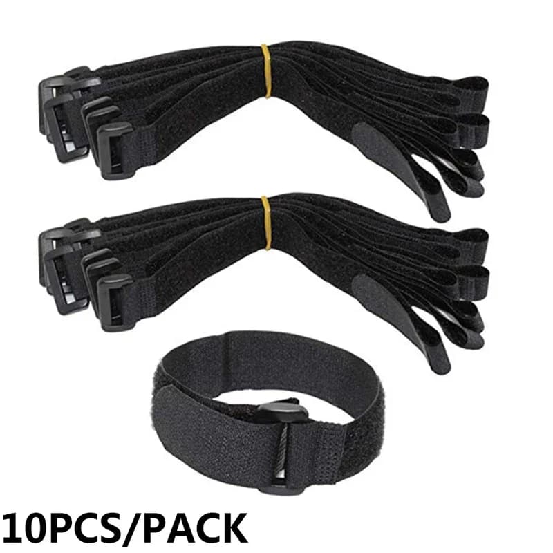 10 PC 2*50 cm Riutilizzabile di Fissaggio Fascetta per Bici in Nylon Gancio e Anello Durevole Multiuso Autoadesiva di Alta Qualità Fascette per cavi