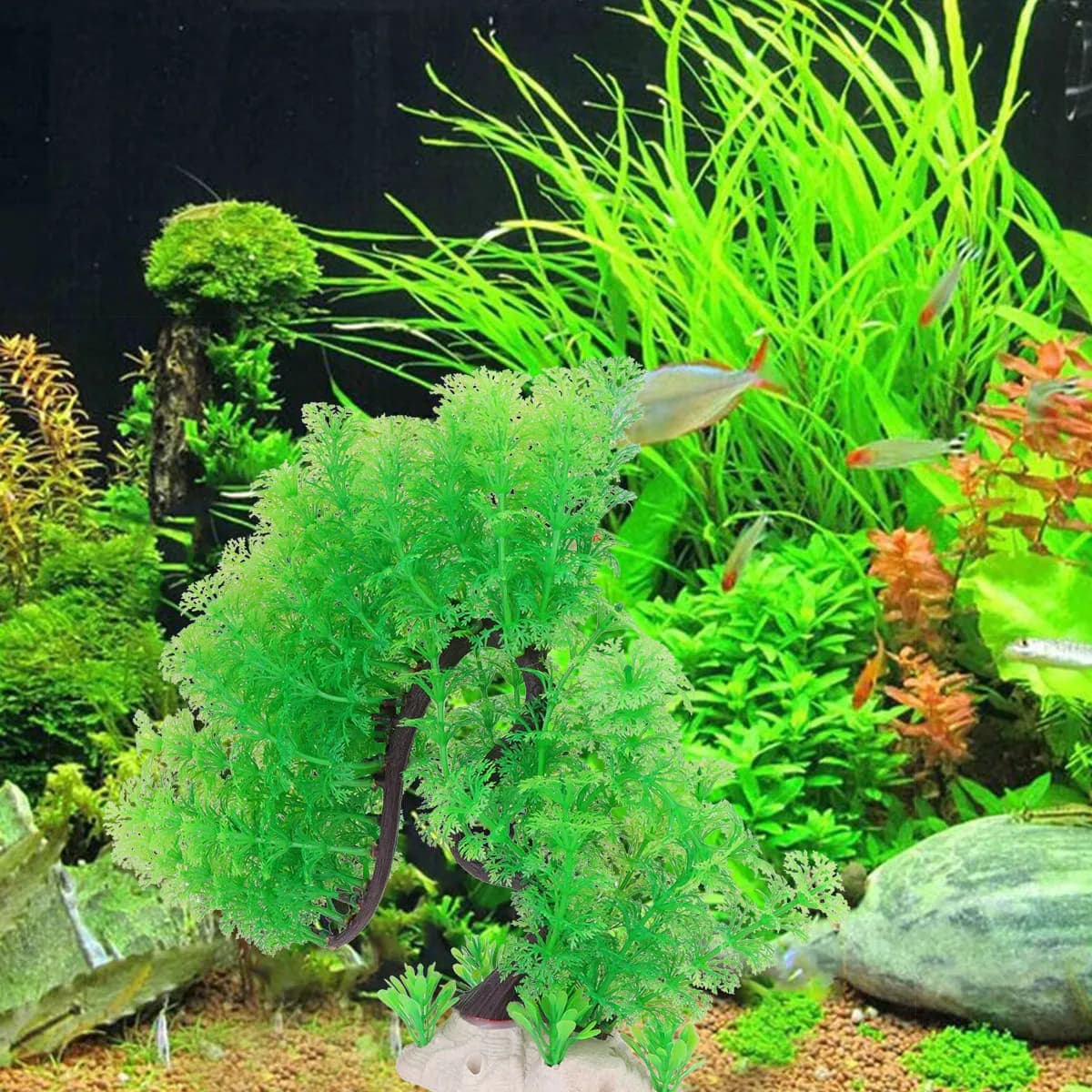 Green Artificial Aquarium Decoration Lifelike Fish Tank Plant Natural Scene Enhancer Safe for Living Creatures