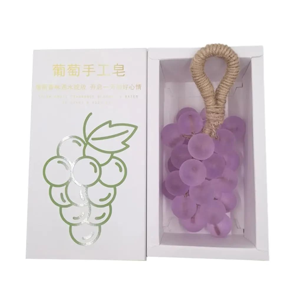 Novità portasapone uva su corda Aspetto fatto a mano Aroma fruttato per lavandino del bagno aggiunge stravagante alla tua collezione di sapone