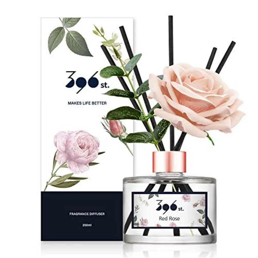 Diffusore di fragranze con bastoncini a forma di rosa, 200ml 6.7oz / Set di diffusori a bastoncini, Fragranza per la casa, Oli profumati, Decorazioni per la casa e il bagno