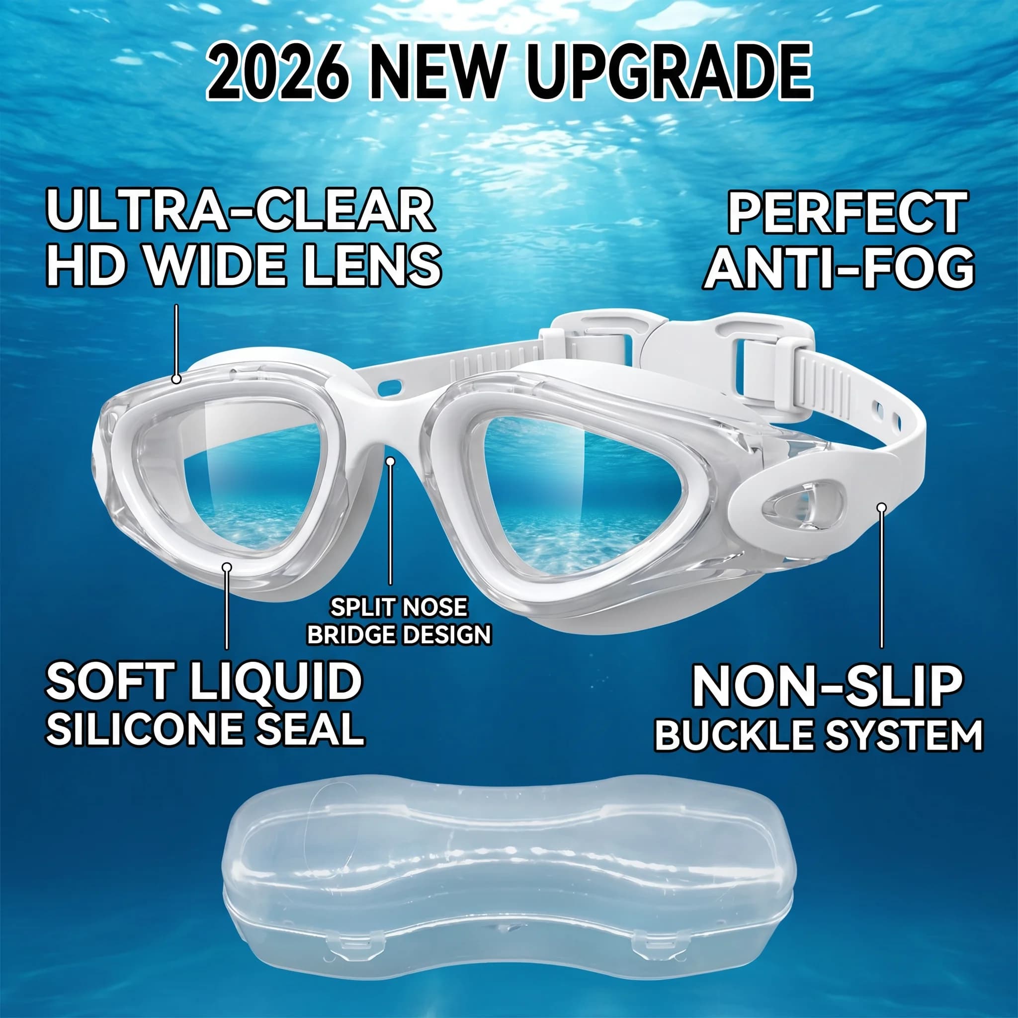 High-definition Swimming Goggles For men And women Anti-fog Swimming Goggles Large-frame Goggles Comfortable Silic