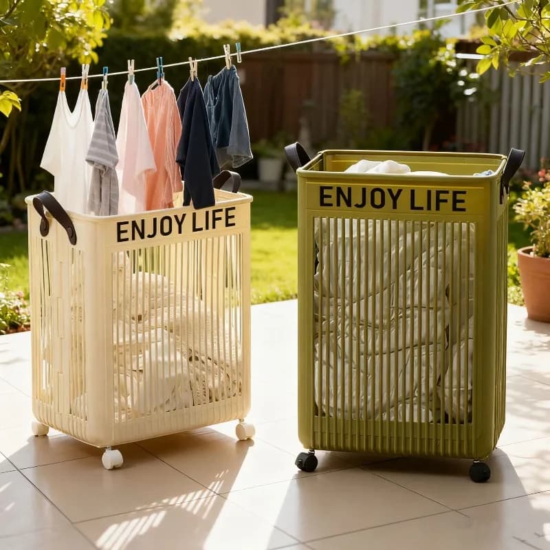 Laundry Baskets Home Use Plastic Foldable and Mobile Large Capacity PremiumOrganization bag for Dirty Clothes Storage 2026 New
