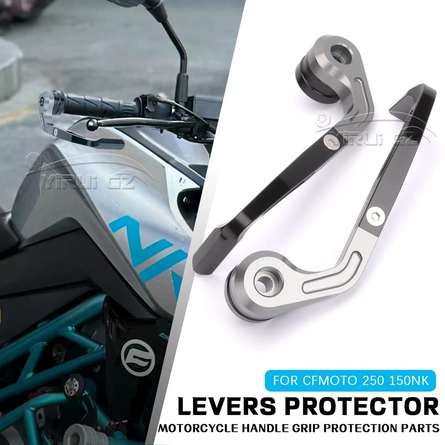Per CFMOTO 250NK 150NK 250nk Protezione della mano del motociclo Leva del freno Guard In alluminio CNC Universale 7/8 "Protezioni manubrio Universale