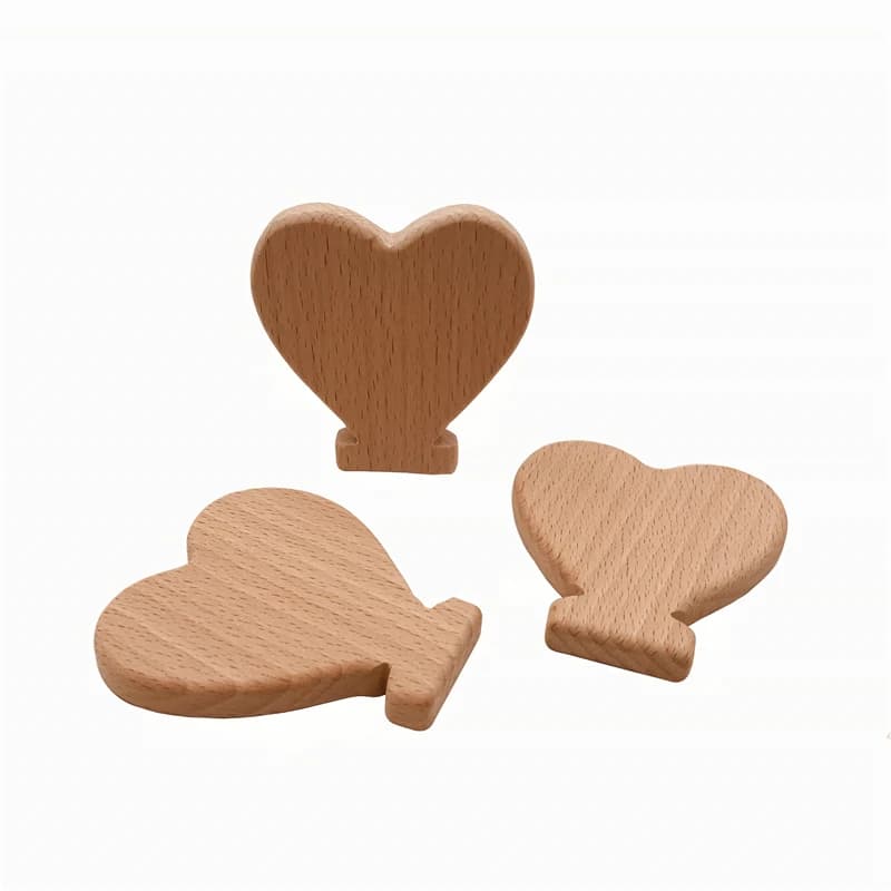ABCPICK 10pc Massaggiagengive per bambini in legno per uso alimentare Animali dei cartoni animati Fai da te Collana per dentizione per bambini Giocattolo per allattamento Legno di faggio Simbolo per bambini Massaggiagengive
