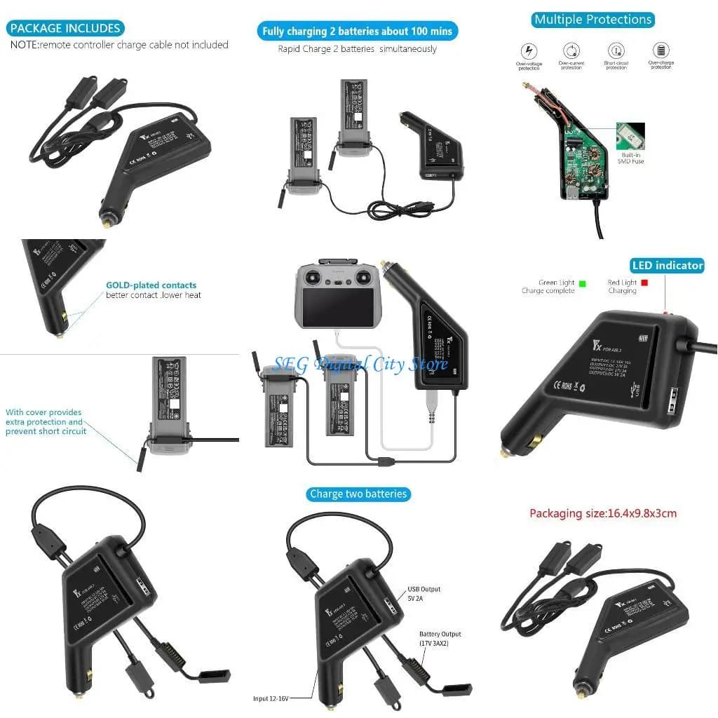 U75B Professional Car Charger Adapter for Air 3 Charger