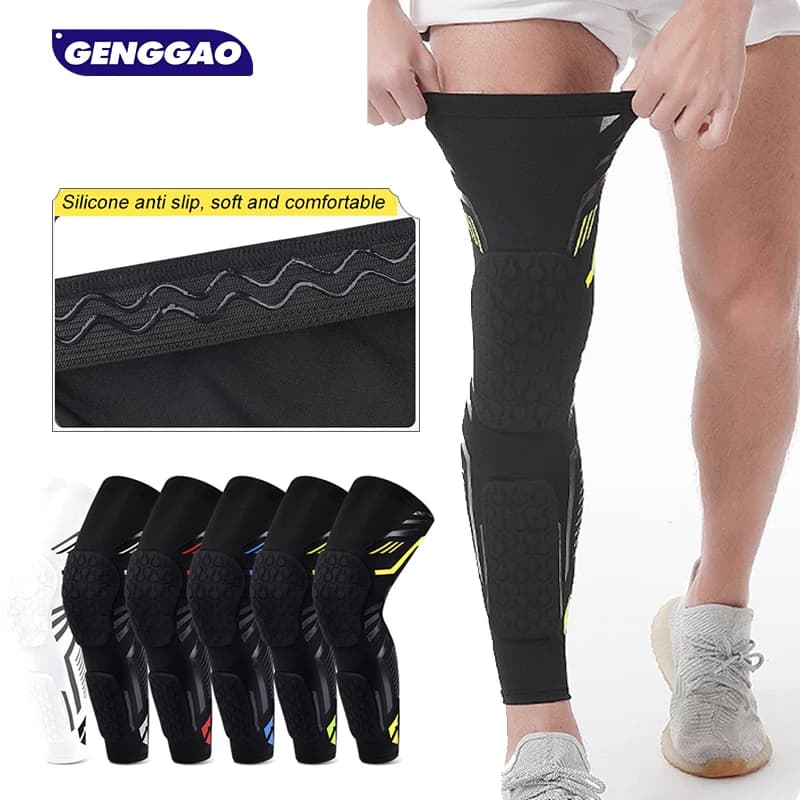 1/2PCS Manicotti di compressione del ginocchio Calcio Wrestling Ginocchiera Supporto per gamba Manica Protezione per ginocchio Supporto per polpaccio Ginocchiera per snowboard