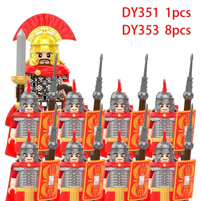 Serie militare medievale Action Figures Building Blocks Centurione romana Impero Castello Cavaliere Soldato Personaggi del film Mattoni Giocattolo