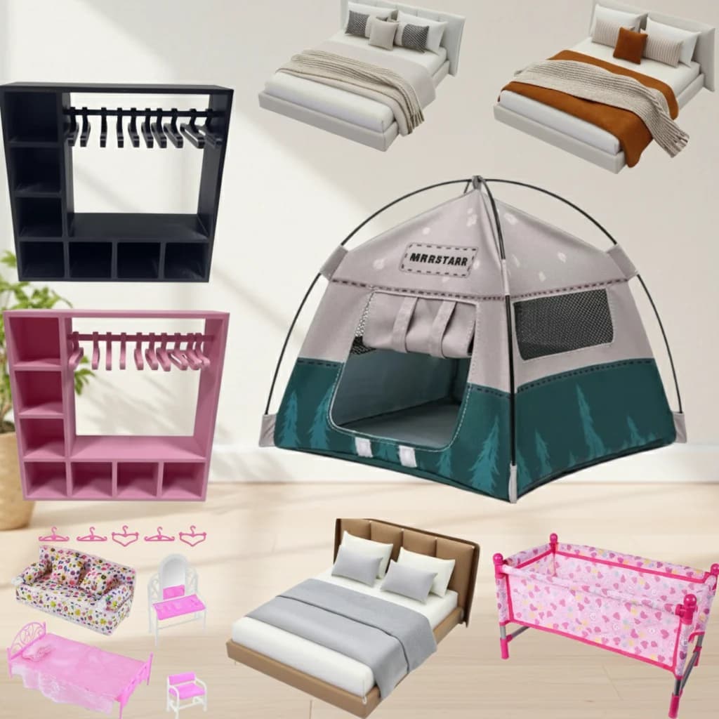 1Set Tenda da campeggio piccola Modello in scala 1:12 Accessori decorativi per scene in miniatura Puntelli per fotografia Set di accessori per bambole regalo giocattolo
