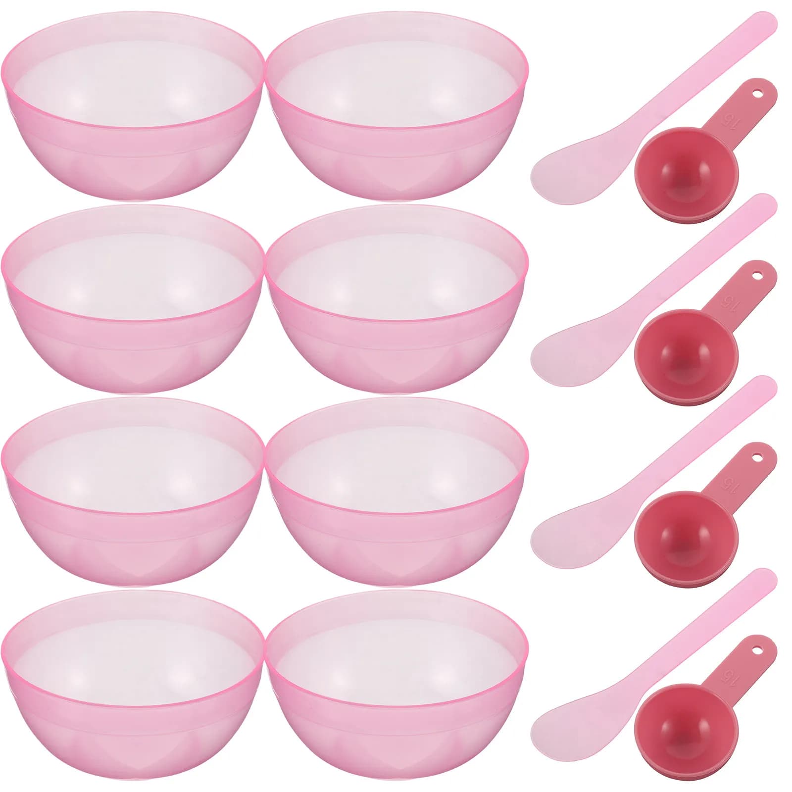 Set da 10 Pezzi per Maschere Fai-da-Te: Ciotole, Spatole e Cucchiai in Plastica per Applicazione Skincare, Kit per Maschere Viso per Casa e Viaggio