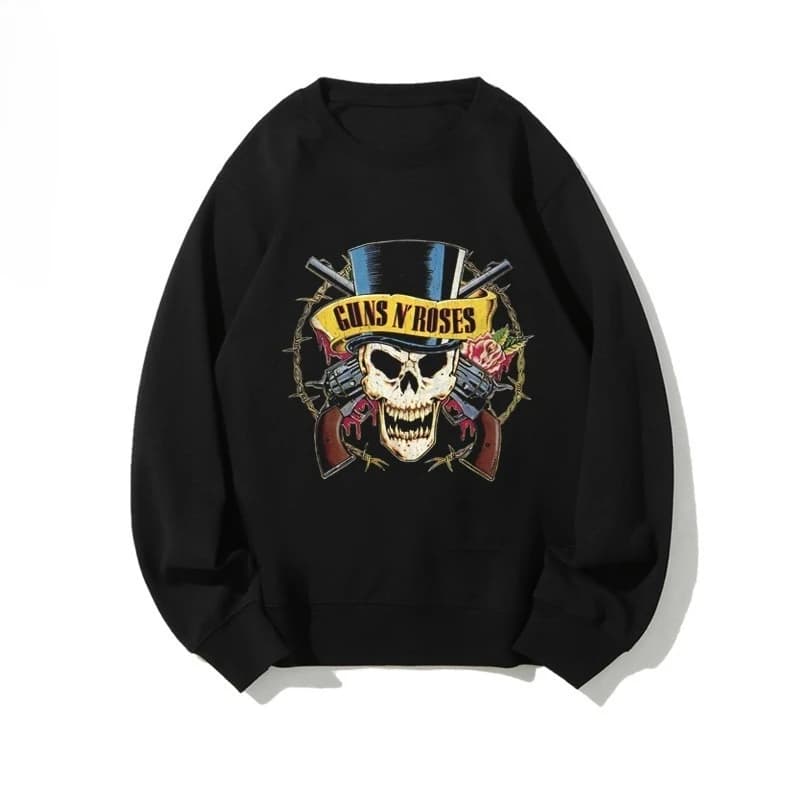 Felpa con Cappuccio Girocollo Hot 2026 Guns 'n' Roses Primavera Autunno per Uomo e Donna - Rock Metal Europeo/Americano
