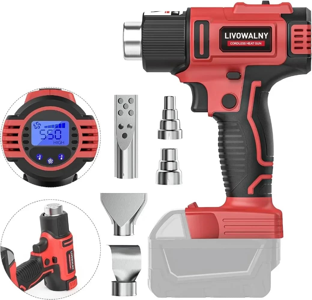 # Pistola di calore a batteria calda per batteria Milwaukee M18, pistola ad aria calda con controllo della temperatura variabile con display digitale LCD per T termoretraibile