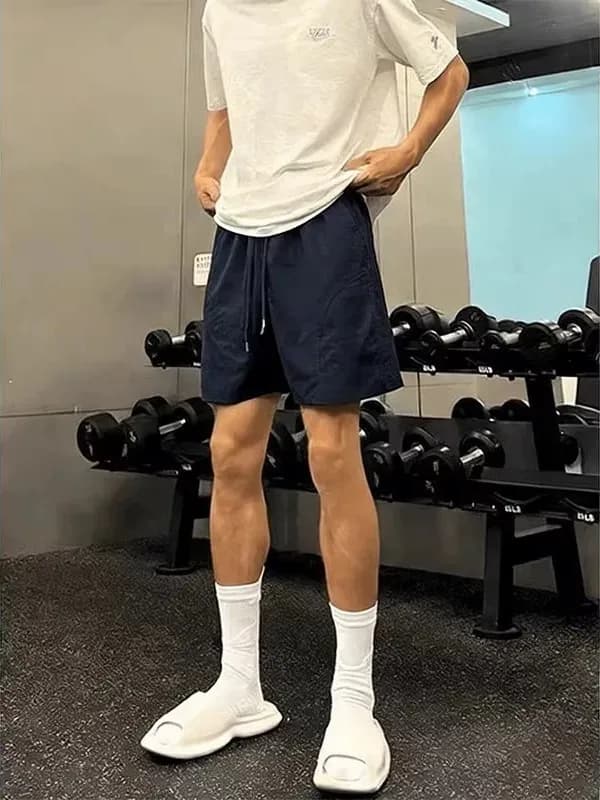 Quick Dry Loose Fit Basketball Shorts Men's Summer Sportswear Four-Five Inch Casual Polyester Fiber Straight Leg Pants
