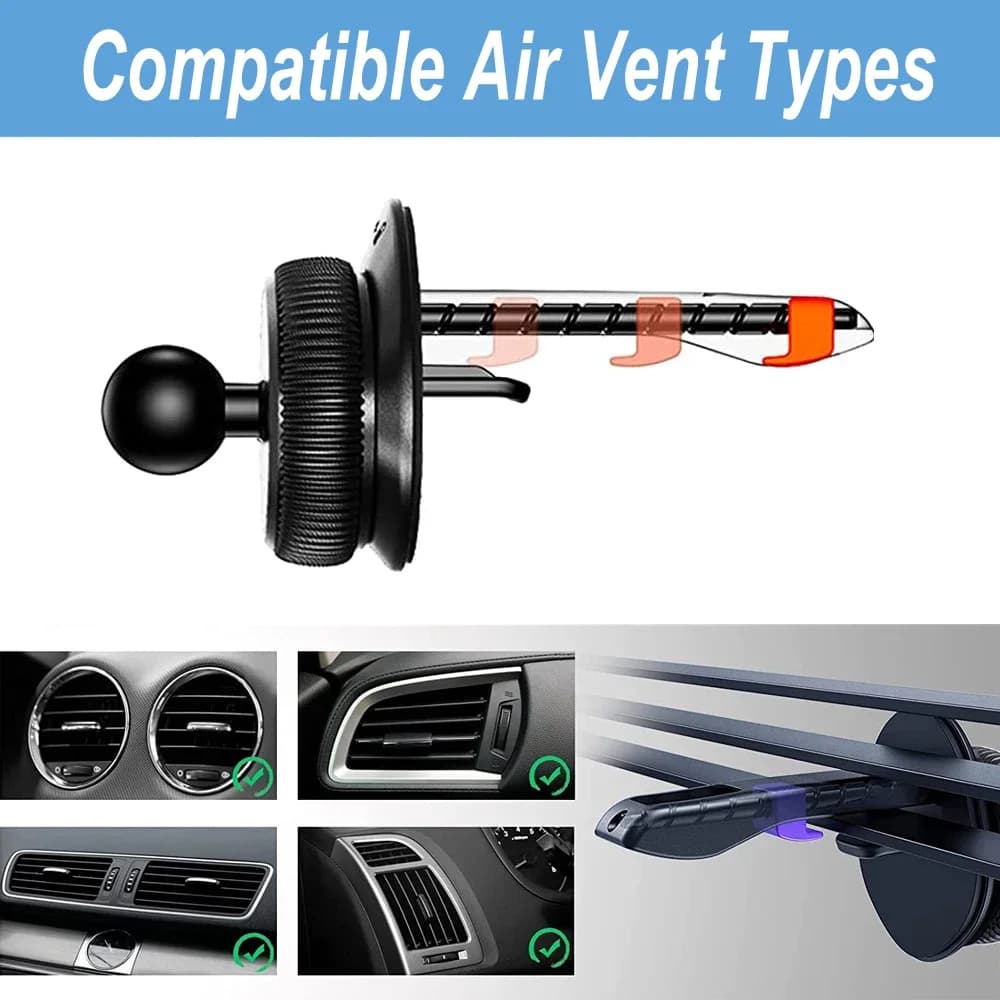 1PCS Car Phone Holder 17MM Ball Head Stand Auto Air Outlet Vent Hook Bracket Accessories GPS Cell Phone Mount Support