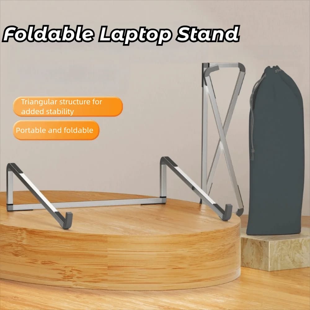 Aluminum Alloy Foldable Laptop Stand Adjustable Heat Dissipation Laptop Cooling Bracket Anti Slip Height Increase