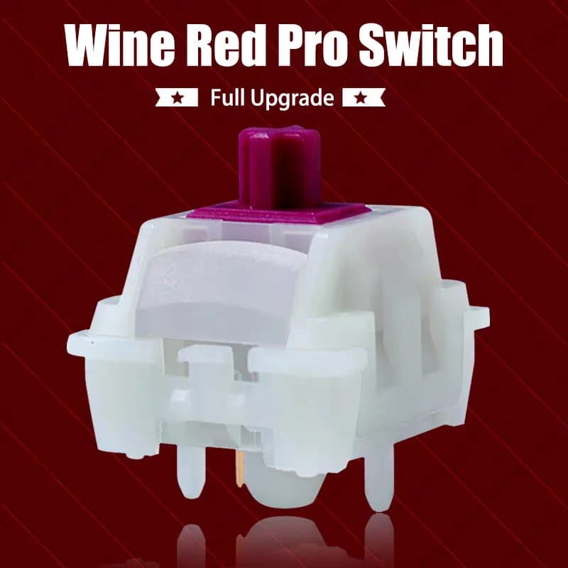 KTT Wine Red Pro Switch 37g 43g 5 Pin HIFI Lineare POM Hot Plug Tastiera meccanica Interruttori personalizzati Interruttore tastiera da gioco RGB