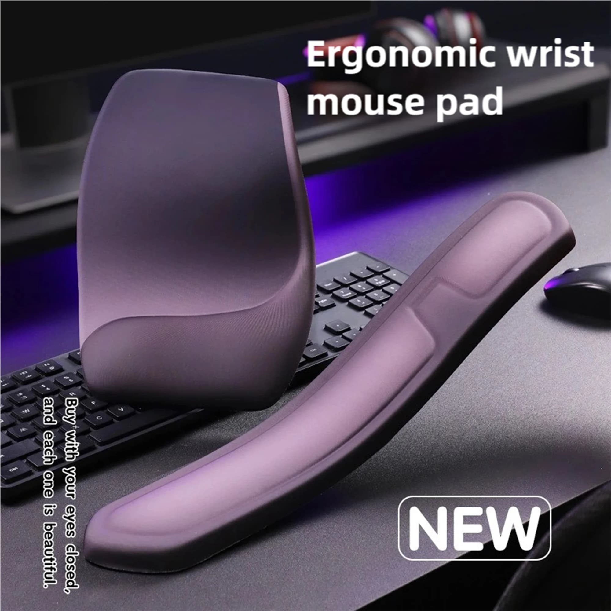 Nuovo Tappetino per Mouse in Silicone con Motivo Quadrato, Grande e Antiscivolo, Ergonomico per Tastiera, per Ufficio, Casa e Gaming