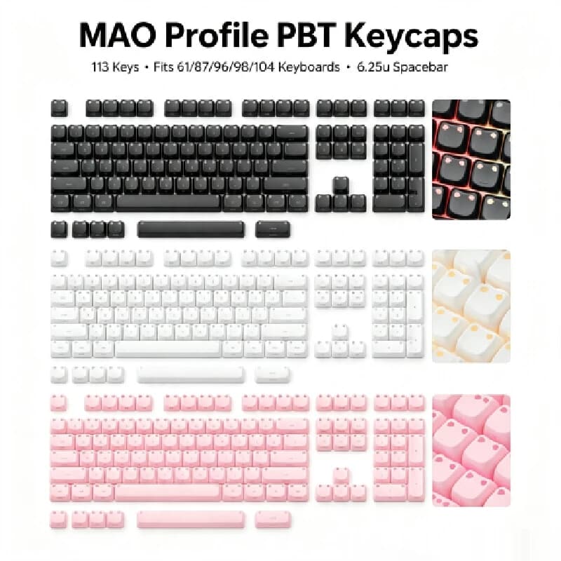 Cartoon Cat Transparent Side Printed Keycap Luminous Cat Ear Meow Cute Keycap Decorative Mechanical Keyboard Keycap Lovely Gift