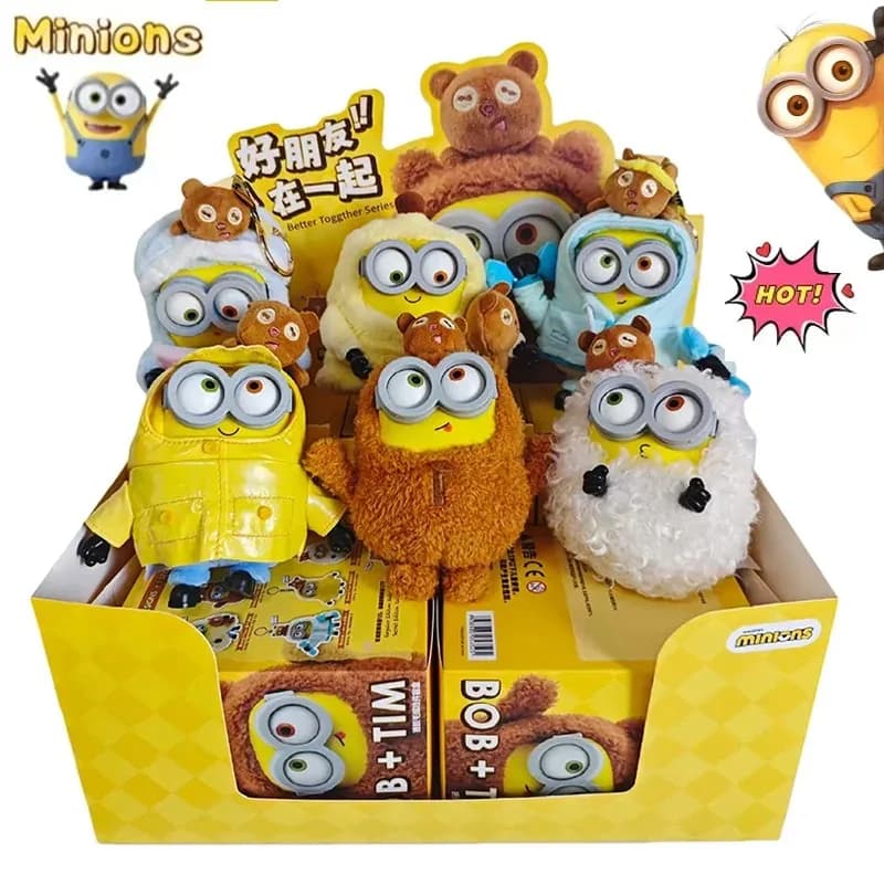 2026 52TOYS BOB+TIM Yellow Man Plush Doll Hanging Ornament Toy Gift for Friends Soft Stuffed Animal Collectible Blind Box